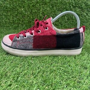 Keen Elsa Buffalo Plaid Womens Size 8 Red Wool Lace Up Casual Shoes Sneakers